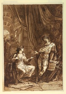 Cleopatra Pleading with Octavian, ca. 1820 by Felice Giani