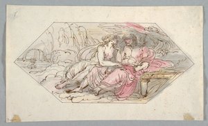 Jupiter consoles an imploring goddess, probably Venus, 1796-98 by Felice Giani