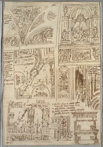 Five Studies of Ceiling with Grotesques; Madonna