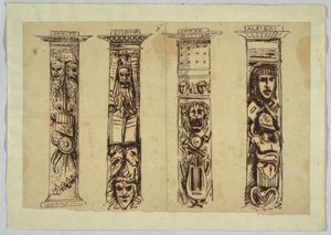 Four Columns to Italian Renaissance Writers by Felice Giani