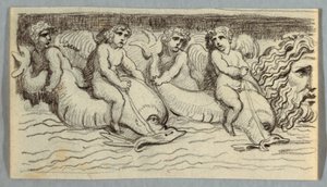 Frieze with Dolphins and Putto
