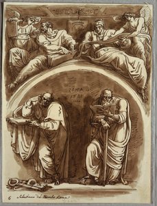 Lunette with Saints Peter and Paul, Matthew and the Prophet Isaiah, Study after Sebastiano del Piombo by Felice Giani