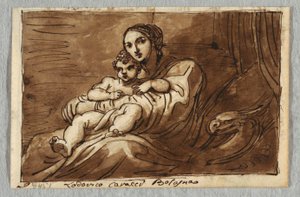 Madonna and Child, Study after Lodovico Carracci by Felice Giani