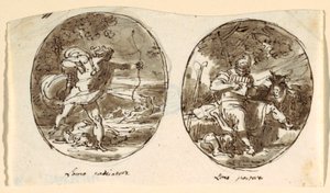 Man the Hunter, Man the Shepherd, Design for Vaulted Ceiling, Sala dei Legislatori, Palazzo Conti-Sinibaldi, Faenza by Felice Giani