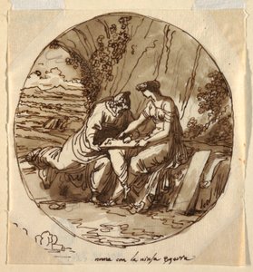Numa Pompilius and Egeria, Sala di Numa Pompilius, Palazzo Milzetti, Faenza by Felice Giani