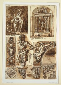 Sheets of Studies after Bolognese Monuments