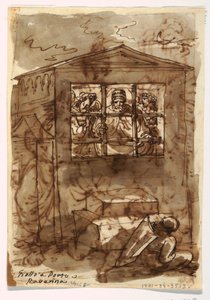 Sketchbook Folio, Pope Sixtus II and Deacon by Felice Giani