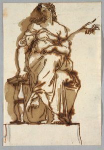Study after an Antique Statue of a Seated Woman by Felice Giani
