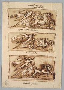 Three Panels with Cupids by Felice Giani