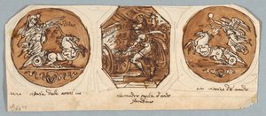 Two Circular and Octagonal Paintings for Ceiling: Deeds of Alexander the Great by Felice Giani