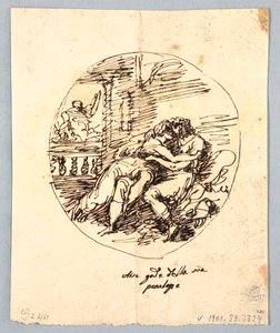 Ulysses and Penelope Embracing Each other by Felice Giani