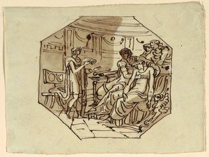 Virgil Reading the Eulogy of Marcellus to Lucretia and Augustus, Palazzo Cavina, Faenza by Felice Giani