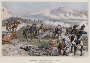 Bonaparte aiming the cannon at Lodi by Felicien baron de Myrbach Rheinfeld