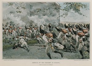 Defence of the Granary at Essling by Felicien baron de Myrbach Rheinfeld