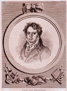 Portrait of German Composer Ludwig van Beethoven by Felix Auguste Clement