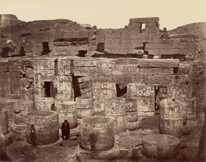 3rd Courtyard of the Great Temple of Medinet-Abou, or the Columns. Thebes by Félix Bonfils