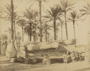 Colossal Classical Statue at Memphis (Senwosret III) by Félix Bonfils
