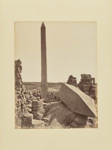 Detail of the Obelisks and Courtyard of the Caryatids - Karnak by Félix Bonfils