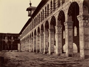 Enfilade of the Great Mosque, South Side, in the Courtyard (Damascus) by Félix Bonfils