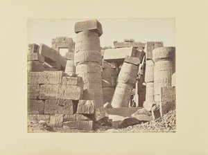 Karnak. Ruins of the hypostyle hall, interior view, Egypt by Félix Bonfils