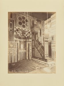 Cairo - Interior of the El-Bordei Mosque by Félix Bonfils