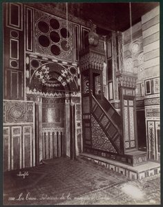 Cairo - Interior of the El Bordei Mosque by Félix Bonfils