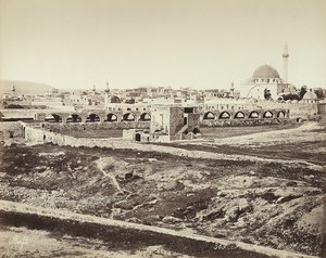 Panoramic View of a Populated Area with a Mosque, in Israel by Félix Bonfils
