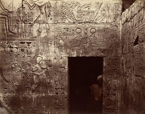 Reliefs in the Temple of Amun, Karnak by Félix Bonfils
