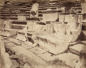 Seats in the Theater of Dionysus, Athens by Félix Bonfils