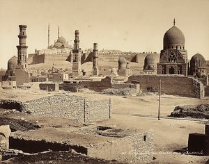 View of the Citadel with numerous ancient monuments and finds, in Cairo, Egypt