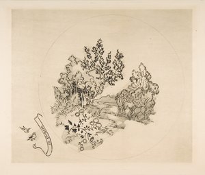 Decoration for a Plate: A Stream, 1870 by Felix Bracquemond