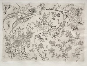 Dinner Service Rousseau: Flowers No. 23 by Felix Bracquemond
