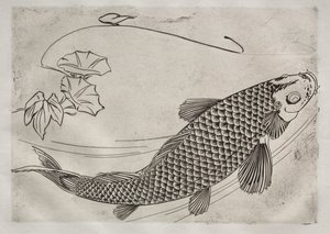 Dinner Service Rousseau service: Large fish in a Japanese style no. 19 by Felix Bracquemond