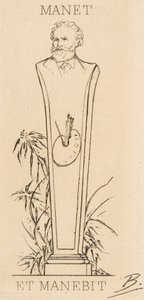 Ex-libris of Manet by Felix Bracquemond