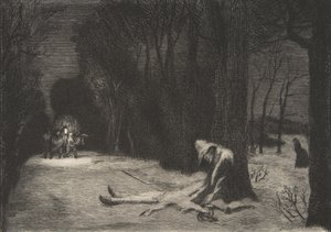 The Death of Matamore Captain Fracasse by Felix Bracquemond