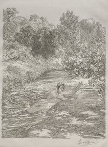 The Bather by Felix Bracquemond