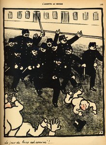A Police Brigade Charges a Group of Demonstrators, from 
