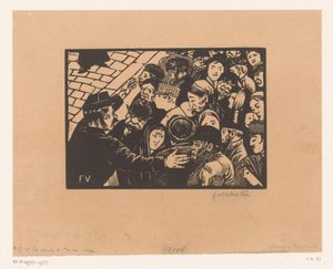 Agent Holding Back a Crowd by Felix Edouard Vallotton
