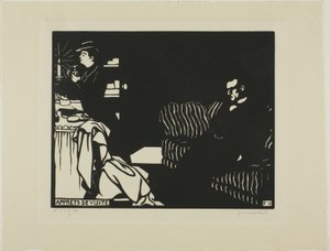 Getting Ready for a Visit, plate eight from Intimacies by Felix Edouard Vallotton