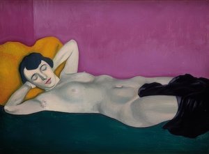 Reclining Woman in Front of Purple Background. 1924