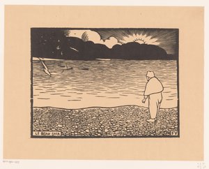 Man at Sunset by the Sea