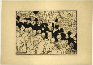 Parading through the Streets in Single File by Felix Edouard Vallotton