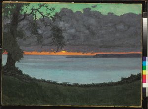 Sunset at Grace, Orange and Green Sky