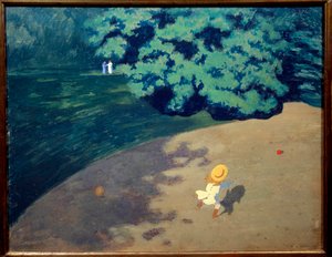 The Ball or Corner Park with Child Playing Ball