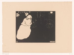 Two Gentlemen and a Lady by a Carriage by Felix Edouard Vallotton