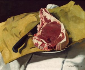 A Ribeye Steak on Yellow Paper