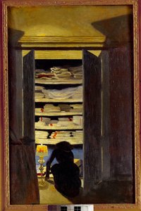 Woman Searching in a Closet by Felix Edouard Vallotton