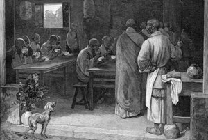 Refectory in a Buddhist Monastery by Felix Elie Regamey