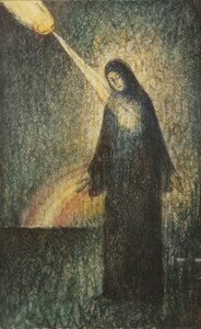 A Woman Lit by a Rainbow