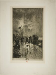 Disembarkation in England by Felix Hilaire Buhot
